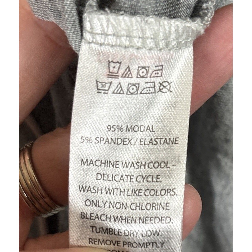 Shabby Chic Pajama Set‎ Small Gray Long Sleeve Button Down Modal Loungewear - Picture 8 of 10